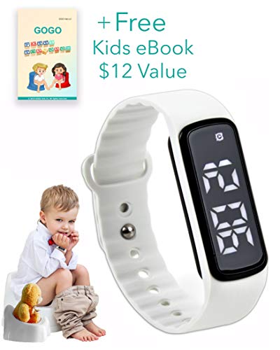 Product Cover GOGO Potty Training Watch - Water Resistant Timer and Child Reminder- Toilet Trainer Alarm Watches for Boys, Girls, Kids and Toddlers with a Soft White Strap and Adjustable Alerts