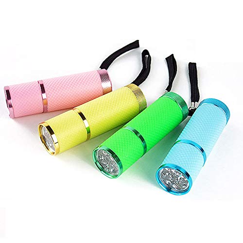 Product Cover 4 Pack Led Flashlight, QhaPY Super Bright LED Torch,9 Led High Lumens, Rubber Coated, Handheld with Key Chain Ideal for Camping Walking Hiking Climbing