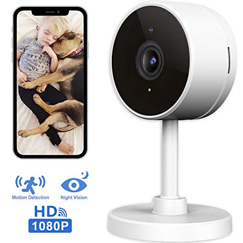 Product Cover LARKKEY WiFi Home Security Surveillance Camera 1080P, Smart Baby Monitor Compatible with Alexa and Google Home, Motion Detection & Tracker, Night Vision