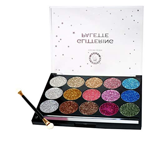 Product Cover COLORS QUEEN GLITTERING PALETTE 15 COLORS WITH BRUSH (SHIMMER PALETTE)