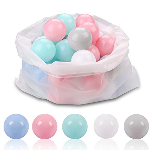 Product Cover LANGXUN Ball Pit Balls for Kids - Plastic Toy Balls for Kids - Ideal Baby or Toddler Ball Pit, Ball Pit Play Tent, Baby Pool Water Toys , Kiddie Pool, Party Decoration, Photo Booth Props, 50 Balls