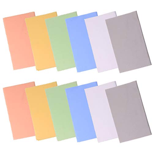 Product Cover Mini Skater 12 Pack Microfiber Cleaning Cloths for Eyeglasses Sunglasses Electronics Lenses Camera Phone Screens Glass