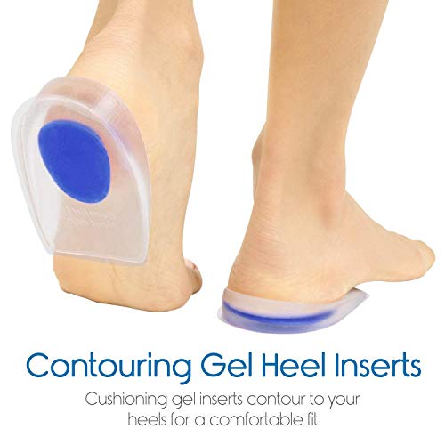 Product Cover Basic Deal Silicone Gel Heel Protector Insole Cups for Swelling, Pain Relief, Foot Care Support Cushion for Men and Women - 1 Pair