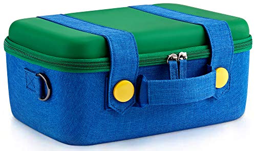 Product Cover Funlab Travel Carrying Case Compatible with Nintendo Switch System,Cute and Deluxe,Protective Hard Shell Carry Bag for Nintendo Switch Console & Accessories(Green)