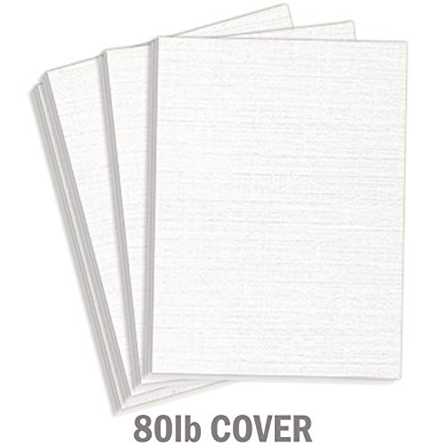 Product Cover Hamilco White Resume Linen Textured Cardstock Paper - 8 1/2 x 11