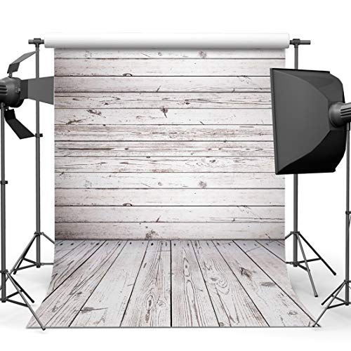 Product Cover Dudaacvt 5X7ft Grey Wood Wall & Floor Thin Vinyl Photography backdrops Customized Newborn Photo Background Birthday Party Backdrop Studio Props D127