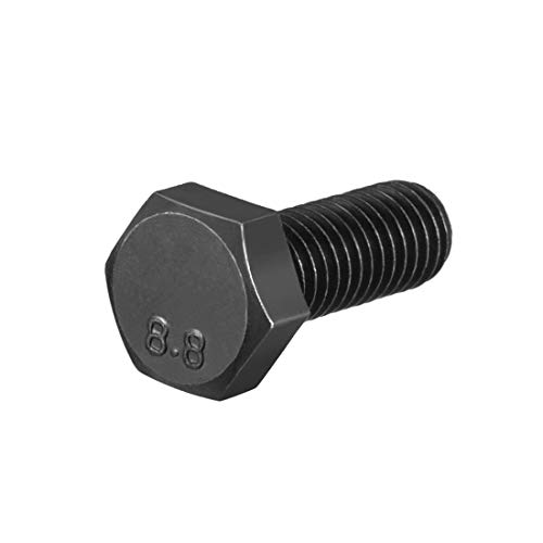 Product Cover uxcell M8x20mm Hex Head Screw Bolts Fastener Grade 8.8 Carbon Steel Black 10pcs