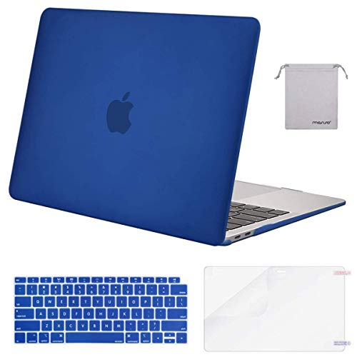 Product Cover MOSISO MacBook Air 13 inch Case 2019 2018 Release A1932 with Retina Display, Plastic Hard Shell & Keyboard Cover & Screen Protector & Storage Bag Compatible with MacBook Air 13, Royal Blue