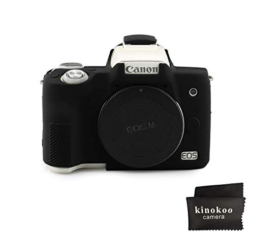 Product Cover kinokoo Silicone Cover for Canon EOS M50 Camera Ptotective Rubber Case(Black)