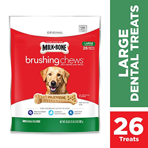 Product Cover Milk-Bone Brushing Chews Daily Dental Dog Treats, Large, 35 oz Pouch