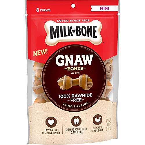 Product Cover Milk-Bone Gnaw Bones Knotted Bones, Rawhide-Free, Chicken, Mini, 5.1 oz (Pack of 4)