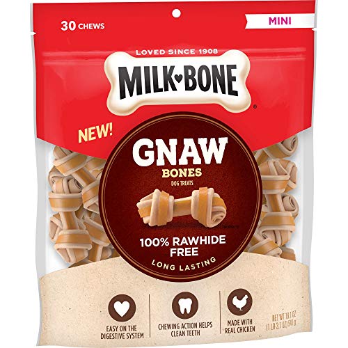 Product Cover Milk-Bone GnawBones Knotted Bones, Rawhide-Free, Chicken, Mini, 19.1 Ounce Pouch