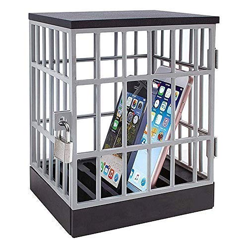 Product Cover Mobile Phone Jail Cell Phones Prison Lock Up Safe Smartphone Stand Holders Classroom Home Table Office Storage Gadget -Family Time, Party Fun Novelty Gift Idea