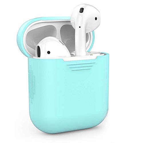 Product Cover ZALU Compatible for AirPods Case Protective Silicone Cover and Skin for AirPods Charging Case 2 & 1 [Front LED not Visible] [Wireless Rechargeable] (Mint Green)