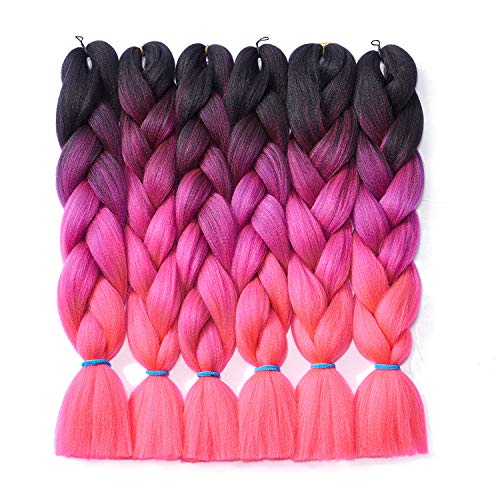 Product Cover 6Pcs/Lot 24inch Jumbo Braids Salon Crochet Ombre Twist Braiding Hair Extensions High Temperature Synthetic Fiber Hair for 100g/pc (M54#)