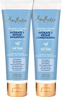 Product Cover Shea Moisture Manuka Honey & Yogurt Hydrate + Repair Shampoo & Conditioner Set, Restore Extremely Dry, Brittle Hair, 10.3 fl oz Each