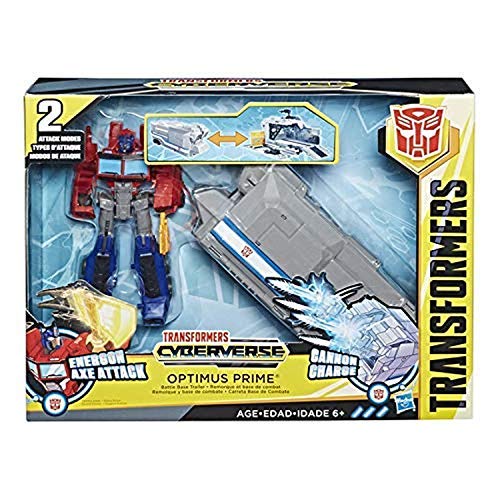 Product Cover Transformers Cyberverse Warrior Class Optimus Prime with Battle Base Trailer