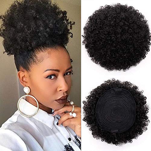 Product Cover AISI QUEENS Synthetic Afro Puffs Drawstring Ponytail Bun Hairpieces Updo Hair Puff Short Kinky Curly Hair Large Size (Black-1B#)