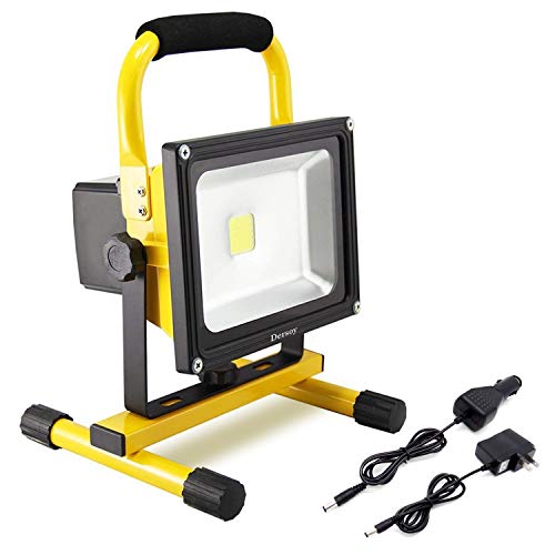 Product Cover Dersoy 30W 2400LM LED Work Light Rechargeable, Battery Work Lights, Portable Flood Light Security Lights Built-in Li-ion Batteries with Stand for Outdoor Lighting/Hunting/Camping/Hiking/Car Repairing