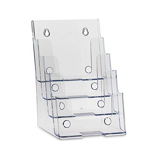 Product Cover Dazzling Displays Clear Acrylic 4-Tier Brochure Holder for 6