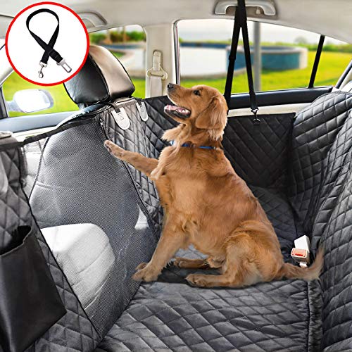 Product Cover Vailge Dog Seat Cover for Back Seat, 100% Waterproof Dog Car Seat Covers with Mesh Window, Scratch Proof Nonslip Dog Car Hammock, Car Seat Covers for Dogs, Dog Backseat Cover for Cars SUV - Standard