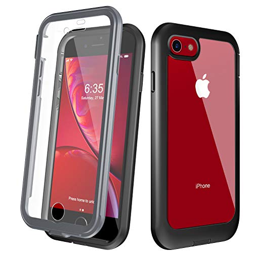 Product Cover EONFINE Clear Designed for iPhone 7 Case/iPhone 8 Case, Full-Body Heavy Duty Protection with Built-in Screen Protector Rugged Armor Cover Clear Shockproof Case for iPhone 7/iPhone 8 4.7inch