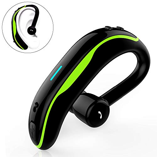 Product Cover SLUB Ture Wireless Bluetooth Single Earbud with Microphone 17-18 Hours Playtime Noise Cancelling  Waterproof Ear-Hook Sport Headset for  Cell Phone(Green)