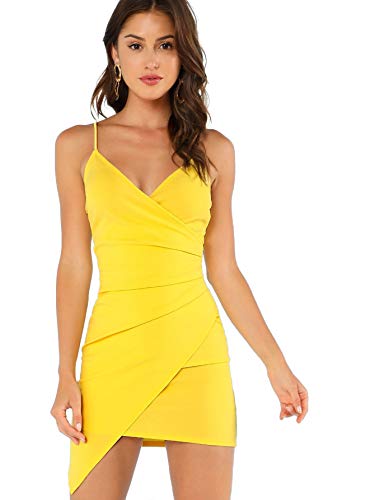 Product Cover Verdusa Women's Sexy Ruched Side Asymmetrical V Neck Bodycon Cami Dress