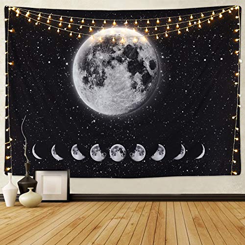 Product Cover Moon Lunar Eclipse Tapestry, Galaxy Night Sky Tapestry Starry Space Tapestry Universe Stars Sky Tapestry Planet Tapestry for Living Room Bedroom