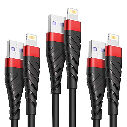 Product Cover 3Pack 10Ft Charger Cable for Long 10 Foot iPhone Charger Cord, Data Sync Fast iPhone USB Charging Cable Cord Compatible with iPhone X Case/8/8 Plus/7/7 Plus/6/6s Plus/5s/5,iPad Mini Case