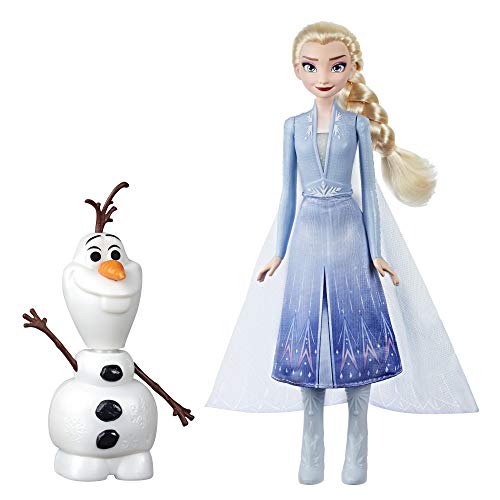 Product Cover Disney Frozen Talk and Glow Olaf and Elsa Dolls, Remote Control Elsa Activates Talking, Dancing, Glowing Olaf, Inspired by Disney's Frozen 2 Movie - Toy For Kids Ages 3 and Up