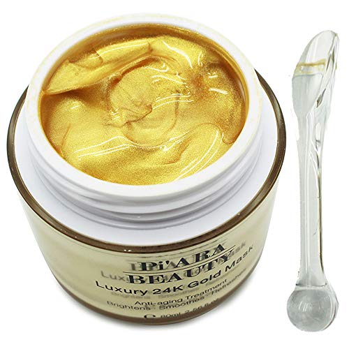 Product Cover Premium 24K Gold Facial Mask With a Mask Brush - Rejuvenating Anti-Aging Face Mask for Flawless Skin - Remove Fine Lines, Clears Acne, Moisturizers, Hydrates and Leaves The Skin Radiant