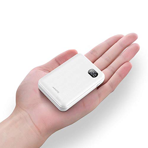 Product Cover AINOPE Portable Charger 10000mAh, (Small) (LCD Display) (Powerful), Power Bank/External Battery Pack/Battery Charger/Phone Backup with 2 USB Output,Perfect for Travel (White)