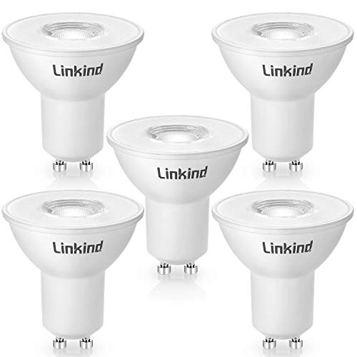 Product Cover GU10 Dimmable LED Bulbs, Linkind MR16 50W Halogen Lamps Equivalent, 5W 530lm 3000k Soft White, UL Listed, Energy Star, Pack of 5