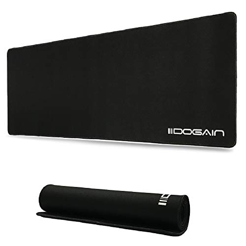 Product Cover Dogain Extended Large Gaming Mouse Pad, Computer Laptop Keyboard Desk Mousepad Mouse Mat, Water-Proof, Anti-Slip Rubber Base, Durable Stitched Edges,31.6×11.8×0.13 inch Black