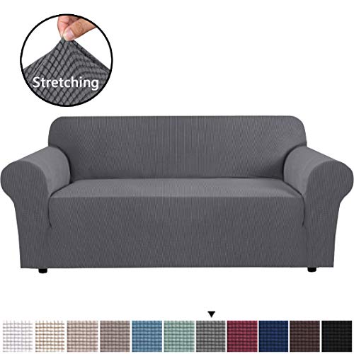 Product Cover H.VERSAILTEX High Stretch Sofa Cover 1 Piece Couch Covers Lounge Covers for 3 Cushion Couch Sofa Slipcover for Living Room Sofa Cover Stretch Lycra Jacquard Sofa Slipcover (Sofa 72