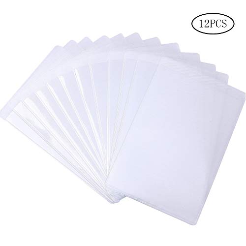 Product Cover Color Scissor 12 Pieces Clear PVC Card Holder Protector, Transparent Soft Waterproof Card Protector Sleeves for ID Credit Card Business Card