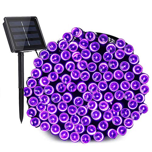 Product Cover Toodour Solar Christmas Lights Purple Lights72ft 200 LED 8 Modes Solar String Lights, Waterproof Solar Fairy Lights for Xmas Tree, Garden, Patio, Holiday, Party, Outdoor Christmas Decorations (Purple)