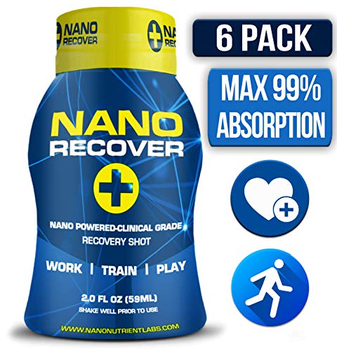 Product Cover Nano Recover | Clinical Grade Hangover Cure Recovery Shot | Morning After Alcohol Recovery Drink | Liver Detox & Hangover Prevention Remedy w/DHM, Milk Thistle, Electrolytes, Vitamins, Minerals- 6 pk
