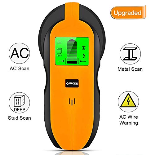 Product Cover Stud Finder Wall Scanner, 4 in 1 Multi Function Electronic Stud Sensor Wall Detector Finders with Digital LCD Display, Center Finding and Sound Warning for Live AC Wire, Metal, Studs, Deep