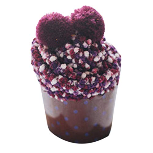 Product Cover Flosky 1Pair Winter Warm Sweet Cup Cake Cotton Coral Socks Candy Color With Lovely Pompom Ball (Purple)