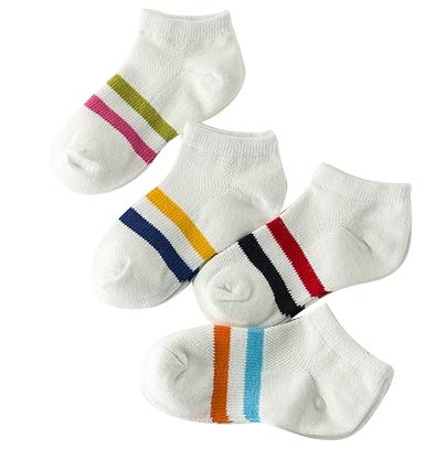 Product Cover FOOTPRINTS Organic cotton Baby Socks - 3-5 years - Pack of 4 Pairs - Stripes