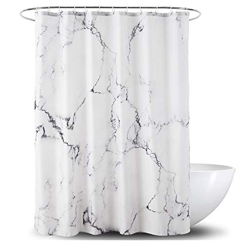 Product Cover YOSTEV Marble Bathroom Shower Curtain,Grey and White Fabric Shower Curtain with Hooks,Unique 3D Printing,Decorative Bathroom Accessories,Water Proof,Reinforced Metal Grommets 72x72 Inches