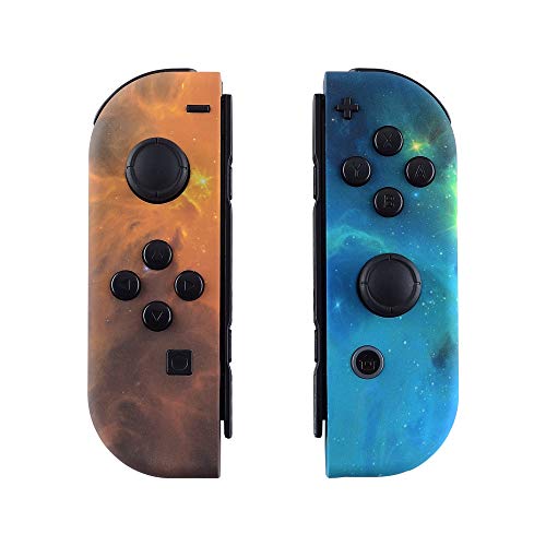 Product Cover eXtremeRate Soft Touch Grip Gold Star Universe Joycon Handheld Controller Housing with Full Set Buttons, DIY Replacement Shell Case for Nintendo Switch Joy-Con - Console Shell NOT Included
