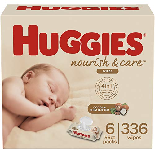 Product Cover Huggies Nourish & Care Baby Wipes, 6 Packs, 336 Wipes Total