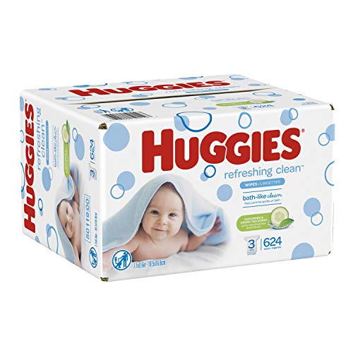 Product Cover HUGGIES Refreshing Clean Baby Wipes, 3 Packs, 624 Total Wipes