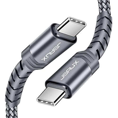 Product Cover JSAUX USB C to USB C Fast Charging Cable 3A [6.6ft 2-Pack], USB Type C Braided Cord Compatible with Samsung Galaxy Note 10/Note 10 Plus,Google Pixel 2/3/4/2XL/3XL/4XL,Nexus 6P, iPad pro 2018 etc-Grey