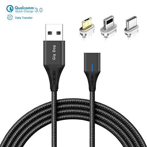 Product Cover Charging Cable Data Transfer Universal Plugs Micro USB Type C Compatible for I-Products Premium Durable Braided Nylon 3 feet High Speed Charging Cable (Black)