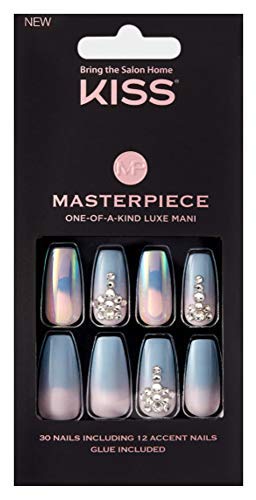 Product Cover Kiss Masterpiece (HOT LIKE FIRE) One-Of-A-Kind Luxe Mani Nails w/Glue