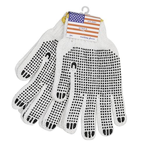 Product Cover Hub Special PVC Dotted Working Gloves(10 Pairs) for Painter Mechanic Gardening Construction with Increased Hand Grip and Protection from Rough Edges and Splinters(Color May Vary)